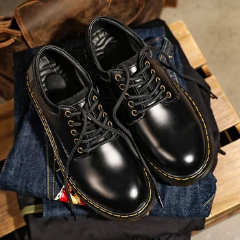 2021 Înaltă Calitate Pantofi pentru Bărbați de Mari Dimensiuni 38-48 Casual Barbati Pantofi de Piele Negru Barbati Cizme Anti-uzura Oxford Masculin Încălțăminte