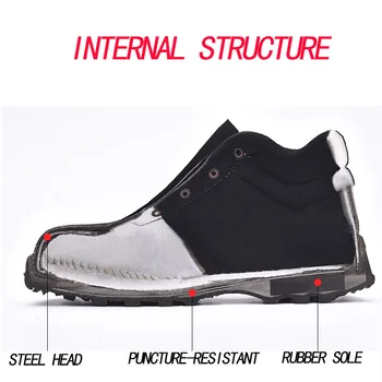 Siguranță Pantofi Bărbați Blană Cald Impermeabil din Piele Pantofi de Iarna Steel Toe Anti Zdrobitor rezistent la Înțepare Indestructibil Cizme de Lucru