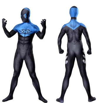 Imprimare 3D Blue Beetle Cosplay Costum Ted Kord Versiune Costum de super-Erou Fullbody Rece Zentai Costum Halloween Barbati Costum
