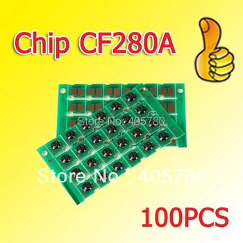 100buc CF280A tambur chip 280 chip de toner compatibil pentru Pro400/400MFP/M401d/401dn ++