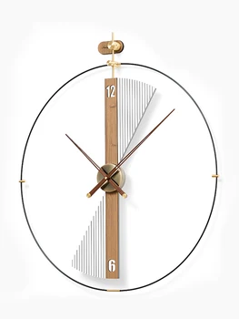 Nordic Mare Ceas De Perete Modern Din Lemn De Cupru Pur De Metal Tăcut Ceasuri Creative Ceasuri De Perete Home Decor Camera De Zi De Decorare Cadou