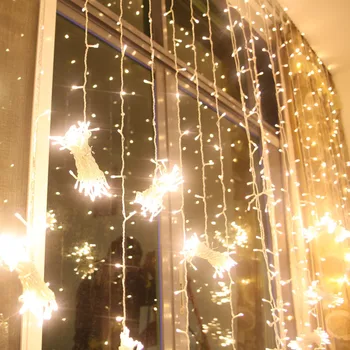 6M x 3M 600 LED-uri în aer liber Acasă de Crăciun Decorativ de crăciun Șir de Basm Cortina Ghirlande Strip Lumini de Petrecere Pentru Nunta
