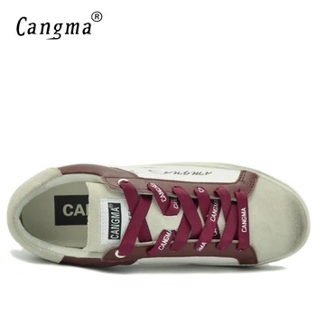 CANGMA Brand de Lux Pantofi de Designer Vin Alb din Piele lucrate Manual Omul de Epocă Platforma Adidasi Barbat 2021