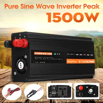 1500W Pure Sine Wave Inverter DC12V/24V/48V pentru AC220V 50HZ Convertor de Putere Booster de uz Casnic Display Digital Invertor Auto