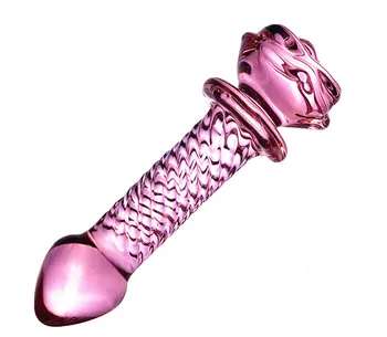Crystal Rose Penis Sticlă Bărbați Femei G-spot Anal Anal Plug Margele Masturbari Erotic Expander Adult Sex Toy Produse de Prostata
