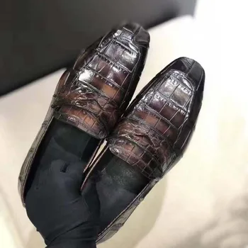 Yingshang new sosire barbati pantofi barbati pantofi eleganți bărbați din piele de crocodil de pantofi slip-on piele naturala crocodil burta pantofi