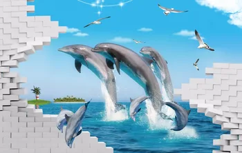 Copii Perdele Dormitor delfin Perdele Pentru Camera de zi Dormitor Decor Acasă Opace Cortina Draperii