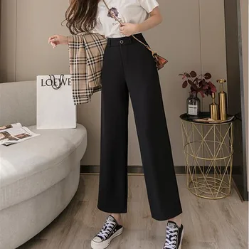 Pantaloni De Trening Femei Haine Pantaloni Streetwear De Vară 2020 Moda Stil Coreean Largi Picior Harajuku Baggy Negru De Talie Mare Vintage