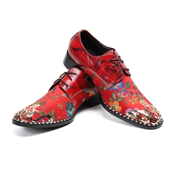 Chineză stil de Pantofi pentru Bărbați de Înaltă Top Rochie Pantofi Dantela-up Piele naturala de Afaceri Pantofi Marimea 47