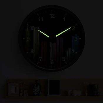 Delicat abstract linie de artă pointer stralucitoare ceas de perete Elegant-negru multicolor camera de zi ceas de perete