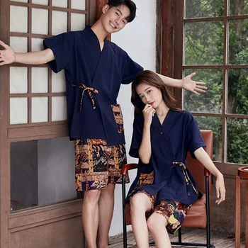 Cuplu Japonez Tradițional De Îmbrăcăminte Vintage Print Kimono Femeile Omul Yukata De Moda Casual, Lejere Homewear Unisex Seturi De Pijamale