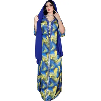 2021 Moda Musulmană Abaya Dubai Diamante Strălucitoare Mâneci Lungi Rochie Musulman Toamna Iarna Haine Africane Halat Femme Islam Abayas