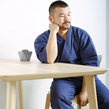 Bărbați Stil Japonez Uzura Acasă Tranditional Japonia Kimono de Vară Pijama Body Set