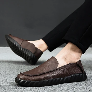 Respirabil casuales sapato vânzare para plat hombre 2020 moda informales mocasini negru zapatos piele barbati fierbinte de om pantofi
