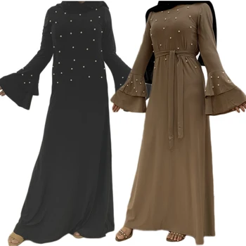 Ramadan Abaya Dubai Margele Caftan Femeile Musulmane Maxi Rochie Petrecere Rochie De Jilbab-Ul Caftan Flare Sleeve Halat De Cult Islamic Serviciu