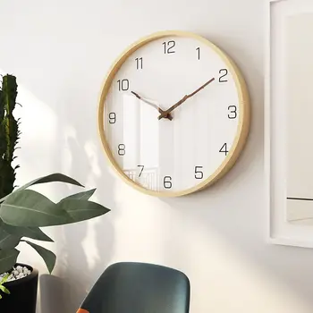 Nordic Ceas De Perete Modern, Minimalist Din Lemn Masiv Ceas De Perete Personalitate Creatoare Camera De Zi Ceasuri De Perete Dormitor Acasă Tăcut Ceas