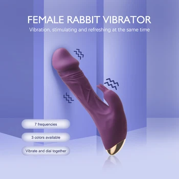 Vibrator G-spot Adult Sex Toys 7 Viteze Puternic Vibrator Rabbit Vibrator sex Feminin Cupluri Masturbari Masaj de Stimulare USB de Încărcare