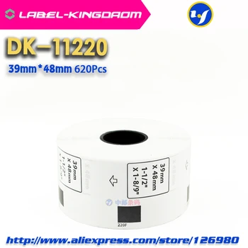 50 Refill Role Compatibile DK-11220 Eticheta 39mm*48mm 620Pcs Compatibil pentru Imprimantă de Etichete Brother QL-700/720 Hârtie Albă DK-1220