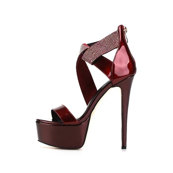 Dovereiss Moda pentru Femei Pantofi de vara Elegante, de culoare Pură Spate cu fermoar Tocuri tocuri pantofi de Partid consice Sandale cu platforma 45