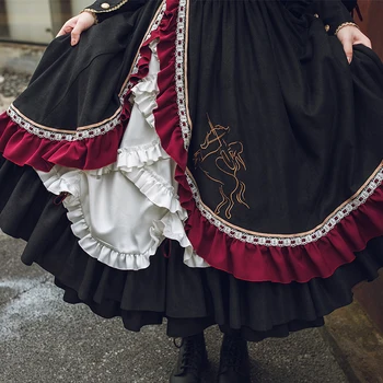Sweet lolita rochie vintage court sta puff maneca talie mare drăguț de imprimare rochie victoriană fata kawaii lolita gotic op loli