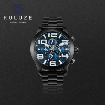 KULUZE de Modă în aer liber, Ceas Sport Barbati Multifuncțional Ceasuri Ceas Deșteptător Chrono Titanium Watch
