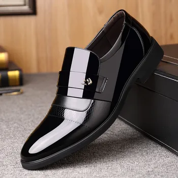 Italiană Formale Pantofi Barbati din Piele de Brevet Pantofi Rochie Brand Mens de Afaceri de Nunta din Piele Pantofi Oxford pentru Barbati Zapatos Elegantes