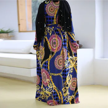 Femei De Moda De Imprimare Rochie Maxi Dubai Abaya Musulman Jilbab-Ul Turc Caftan Eid Mubarak Caftan Ramadan Rochie De Îmbrăcăminte Islamic Abaya