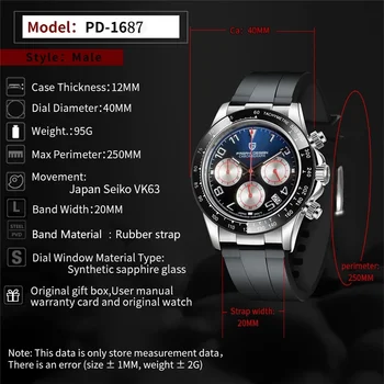 2021 PAGANI DESIGN de Brand de Top pentru Bărbați Sport Cuarț Ceas de Lux Safir de Sticlă Oțel Inoxidabil Cronograf Bărbați Ceas reloj hombr
