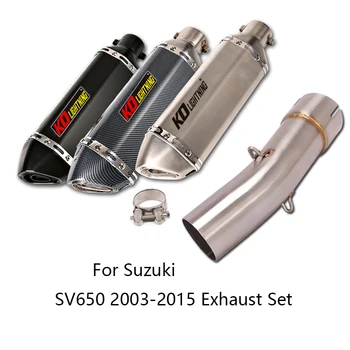 Pentru Suzuki SV650 2003-Țeavă de Eșapament Motocicleta Mijlocul Tub Alunecare Pe 51mm a Tobei de Evacuare cu Detașabil DB Killer Rezervă Pisica