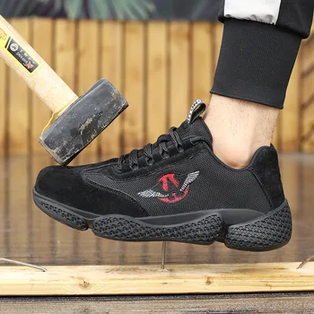 2019 Moda Mens Pantofi de protecție cu Steel toe Puncție Dovada Lumina Respirabil Cizme de Lucru în aer liber, Anti-alunecare Încălțăminte de Protecție