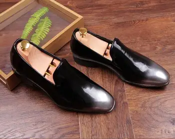 Mixcolor Roșu Negru Mocasini Pantofi Barbati Apartamente lucrate Manual din piele de Brevet de Conducere Pantofi Casual Noi 2018 Moda Fierbinte Mens Pantofi de Nunta