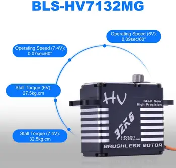 JX Servo BLS-HV7132MG 32KG 7.4 V Precizie de Mare Viteză din Oțel Unelte CNC Digitale fără Perii pentru Masina RC Robot de Avion Drone