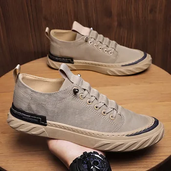 Pantofi pentru bărbați 2021 Nouă Tendință coreean Matase de Gheață Casual Leneș Pânză Pantofi de Toamna Respirabil Bord Panza Pantofi pentru Bărbați Pantofi la Modă