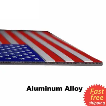Livrare gratuita Roșu și Albastru Culoare US Flag Aliaj de Aluminiu de Metal Personalitate Logo-ul Auto
