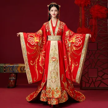 Broderie Cuplu Costum de Banchet Costum Lady Lung Rochie de Mireasa Costum de Satin Epocă Cheongsam Stil Clasic китайское платье