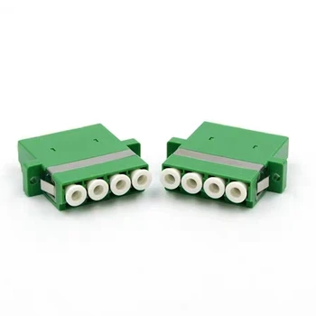 50pc LC/APC Quad Adaptor fibra optica Singlemode Verde fibră optică conector LC APC ftth cuplare SM transport gratuit IL
