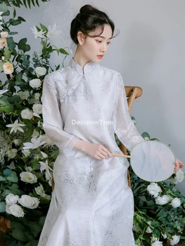 2021 rochie chineză tradițională chineză rochie pentru femei rochie cheongsams dantela qipao rochie cheongsam qipao elegante, rochie de petrecere