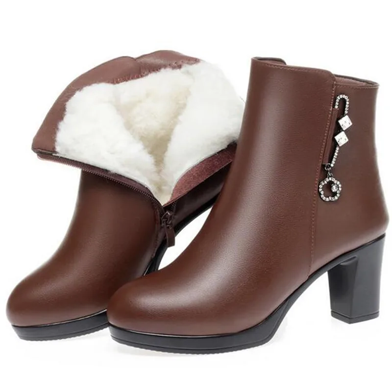 Comparable Bakery Advise De înaltă calitate piele de vacă stras cizme de toamna elegante, pantofi de  moda de dimensiuni mari de pluș cald lână pantofi de zăpadă de iarnă cizme  pentru femei cizme pentru femei