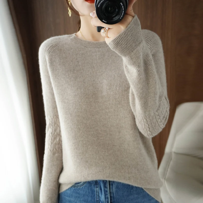native Street Star Toamna și iarna nou 35% casmir pentru femei de moda coreeană stil de mâneci  tubulare gât rotund de piele-friendly liber pulover tricotate - Ai  încredere Maneca Pulover La reducere! ~ Pulovere \