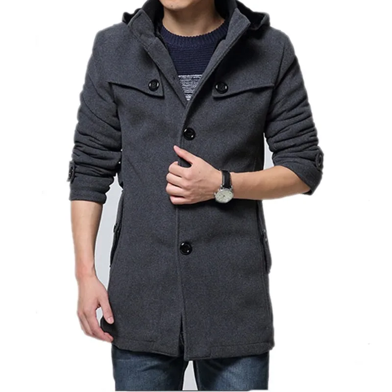 2019 iarna trench barbati moda palton lung bărbați de vânzare la strat gros îmbrăcăminte pentru bărbați marimea 4xl lână jachete Rucsac Copil La reducere! ~ Jachete & coats \