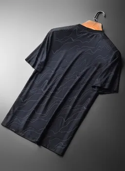 Azazel Fire Vopsite Mens T-shirt de Lux Jacquard Maneca Scurta Casual de Vara de sex Masculin tricouri Plus Dimensiune 4xl Slim Fit Man T-shirt